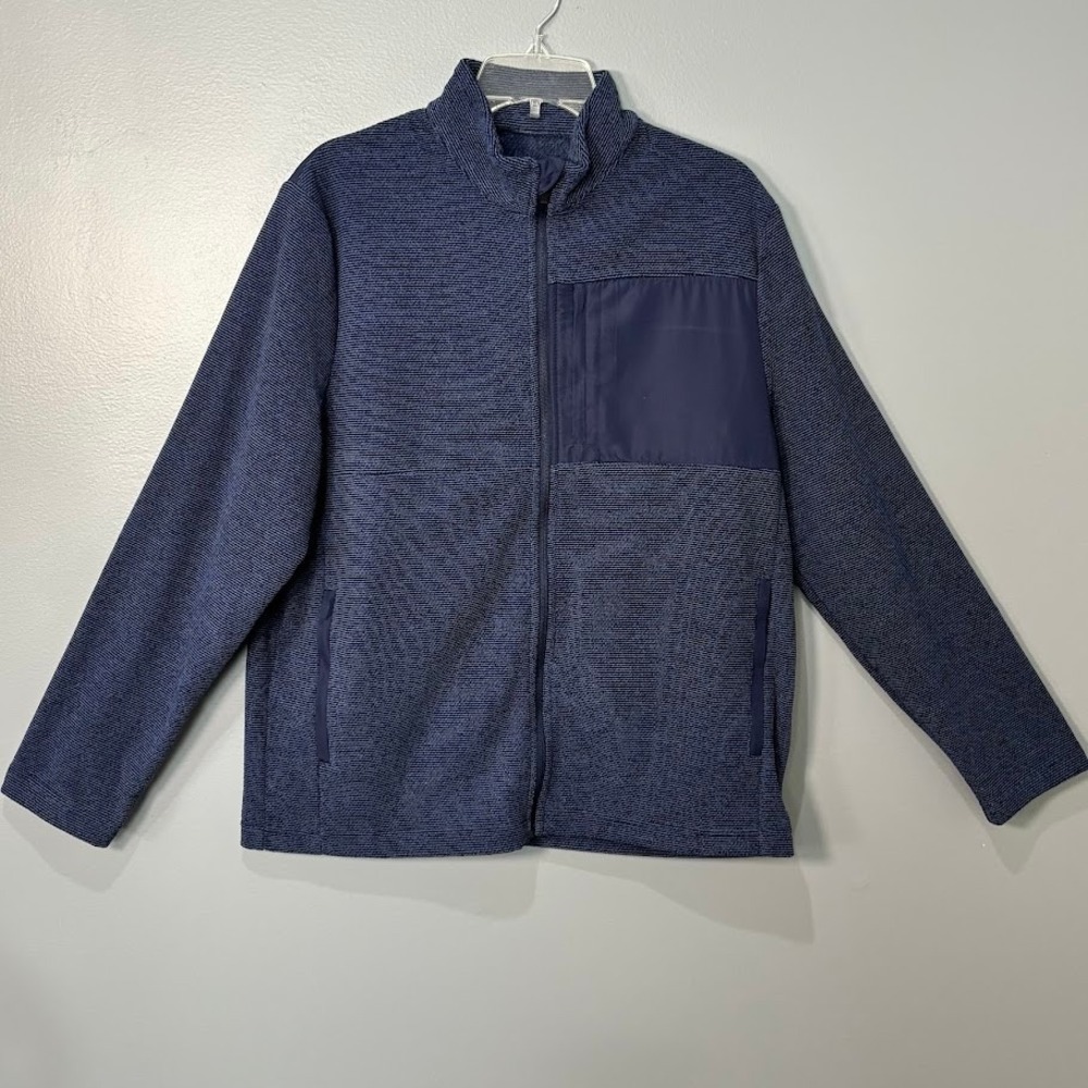 Ben Hogan Jacket Men Medium Blue Polyester Performance Fleece Full Zip Golf Coat
